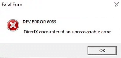 Dev error 6065
